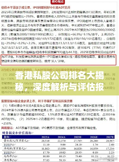 香港私股公司排名大揭秘，深度解析與評估報告