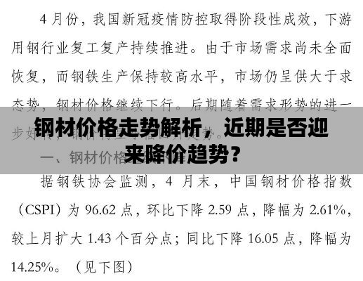 鋼材價格走勢解析，近期是否迎來降價趨勢？