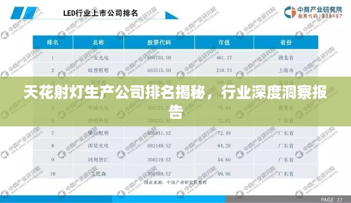 天花射燈生產(chǎn)公司排名揭秘，行業(yè)深度洞察報(bào)告