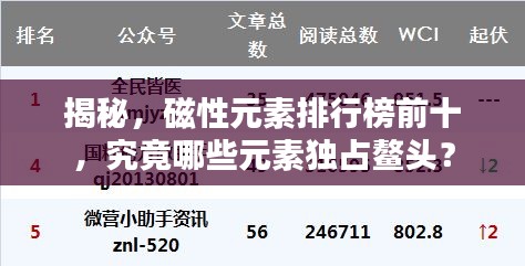 揭秘，磁性元素排行榜前十，究竟哪些元素獨(dú)占鰲頭？