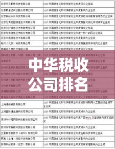 中華稅收公司排名揭曉，引領中國稅收服務行業(yè)的佼佼者