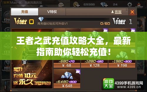 王者之武充值攻略大全，最新指南助你輕松充值！