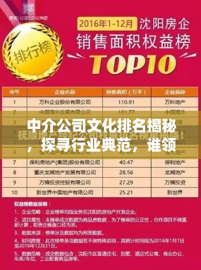 中介公司文化排名揭秘，探尋行業(yè)典范，誰(shuí)領(lǐng)風(fēng)騷？