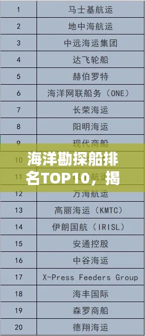 海洋勘探船排名TOP10，揭秘全球領(lǐng)先勘探船榜單