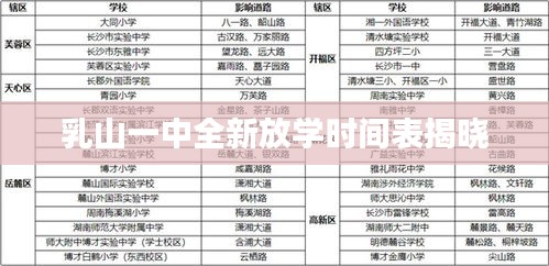 乳山一中全新放學時間表揭曉