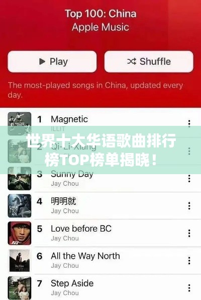 世界十大華語(yǔ)歌曲排行榜TOP榜單揭曉！