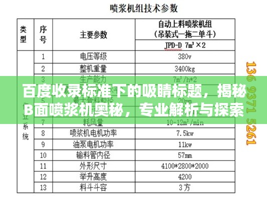 百度收錄標(biāo)準(zhǔn)下的吸睛標(biāo)題，揭秘B面噴漿機(jī)奧秘，專業(yè)解析與探索