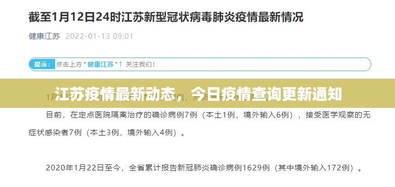 江蘇疫情最新動態(tài)，今日疫情查詢更新通知