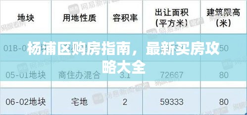 楊浦區(qū)購房指南，最新買房攻略大全