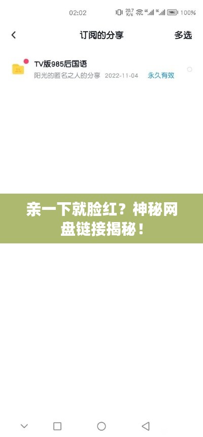 親一下就臉紅？神秘網(wǎng)盤鏈接揭秘！