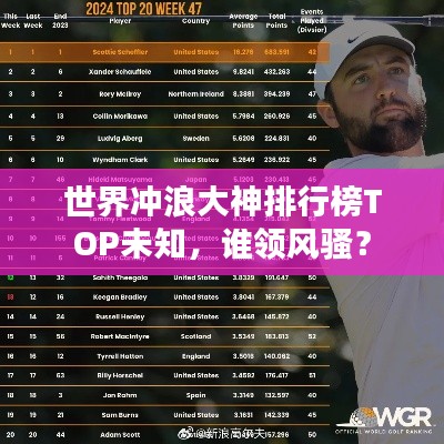 世界沖浪大神排行榜TOP未知，誰領(lǐng)風(fēng)騷？