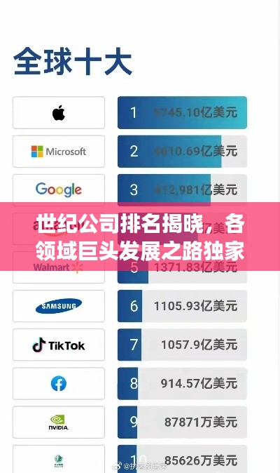 世紀(jì)公司排名揭曉，各領(lǐng)域巨頭發(fā)展之路獨(dú)家揭秘