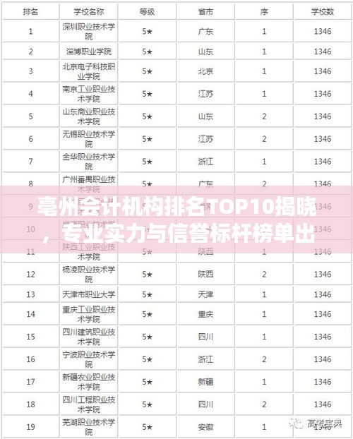 亳州會(huì)計(jì)機(jī)構(gòu)排名TOP10揭曉，專業(yè)實(shí)力與信譽(yù)標(biāo)桿榜單出爐！