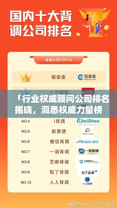 「行業(yè)權(quán)威顧問公司排名揭曉，洞悉權(quán)威力量榜單」