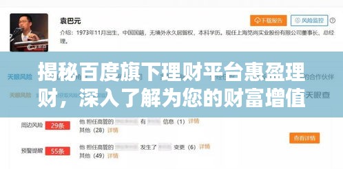 揭秘百度旗下理財(cái)平臺(tái)惠盈理財(cái)，深入了解為您的財(cái)富增值之道