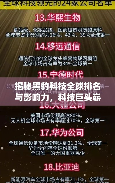 揭秘黑豹科技全球排名與影響力，科技巨頭嶄露頭角