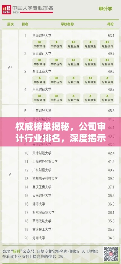 權威榜單揭秘，公司審計行業(yè)排名，深度揭示行業(yè)格局